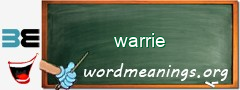 WordMeaning blackboard for warrie